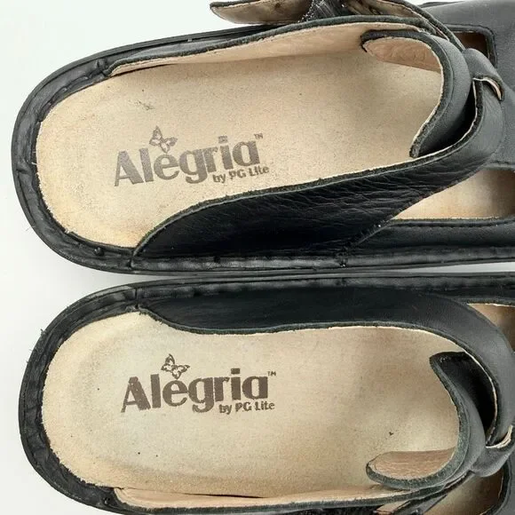 Alegria Classic Black Leather Slip-On Rocker Sole Clogs - Unisex EU 41 / Women’s - Picture 11 of 16